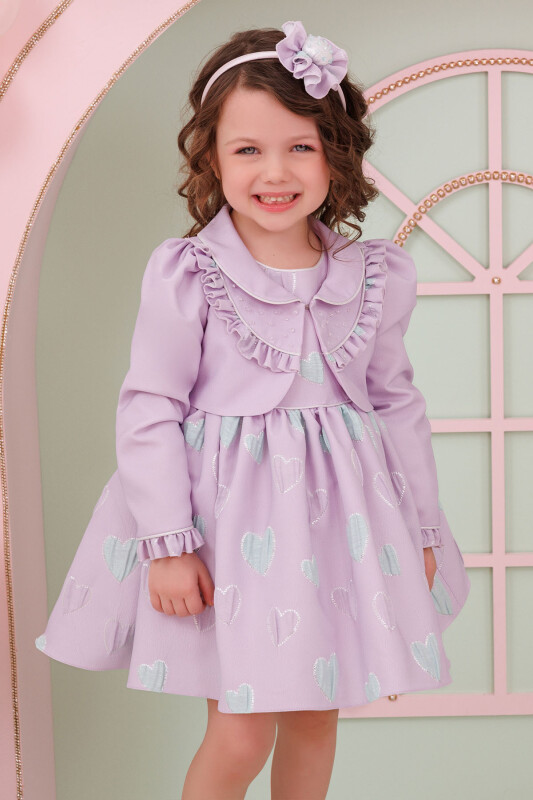 Lilac Baby Dress Set with Hair Accessory 6-24 MONTH 35374PR - Clothes