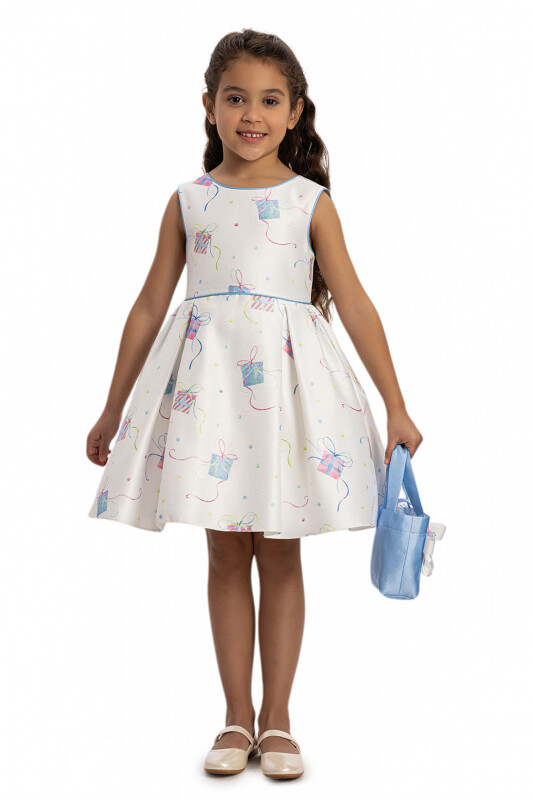 Blue Girl Dress with Bag 3-7 AGE 35460PR - Clothes