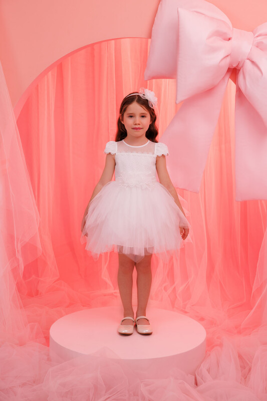 Ecru Baby Dress Tulle Skirt 6-24 MONTH 35068PR - Clothes (1)