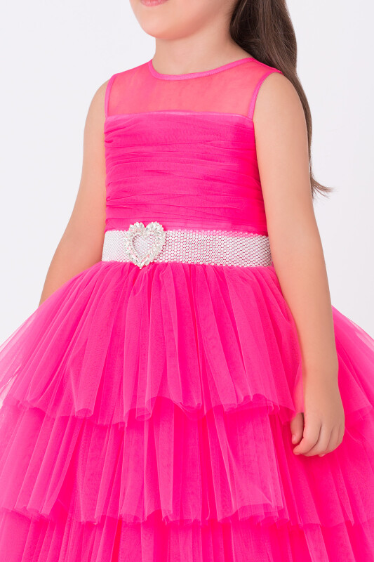 Fuchsia Girls Maxi Tulle Dress 3-7 AGE 35060PR - Clothes (1)