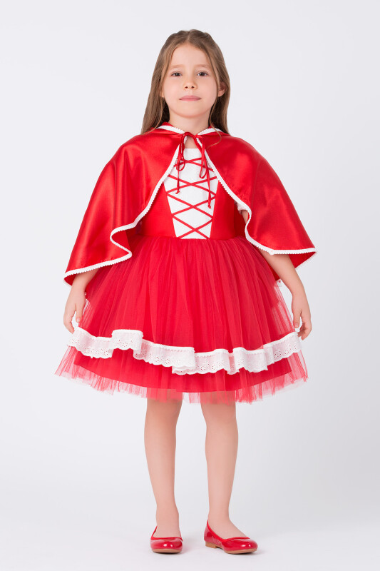 Red Hooded Cape Girls Costume 3-7 AGE 35025PR - Clothes