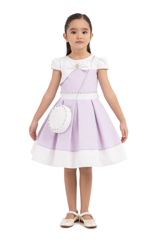Lilac Moon-sleeved, dress for girls 2-6 AGE 33213PR - Clothes
