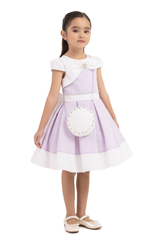 Lilac Moon-sleeved, dress for girls 2-6 AGE 33213PR - Clothes (1)