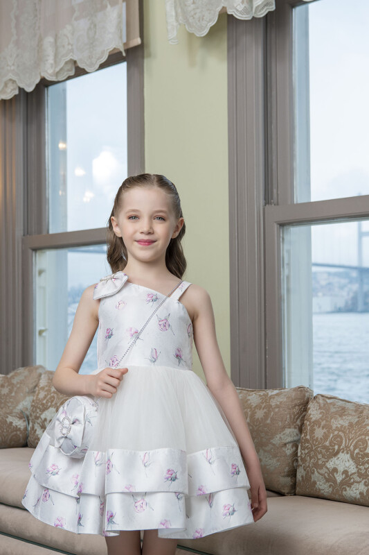 Pink dress with tulle skirt for girls 4-8 AGE 33288PR - Clothes