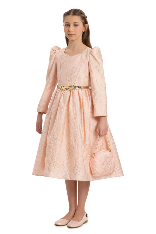 Powder Dress with Belt and Matching Bag 8-14 AGE 35446PR - Clothes (1)