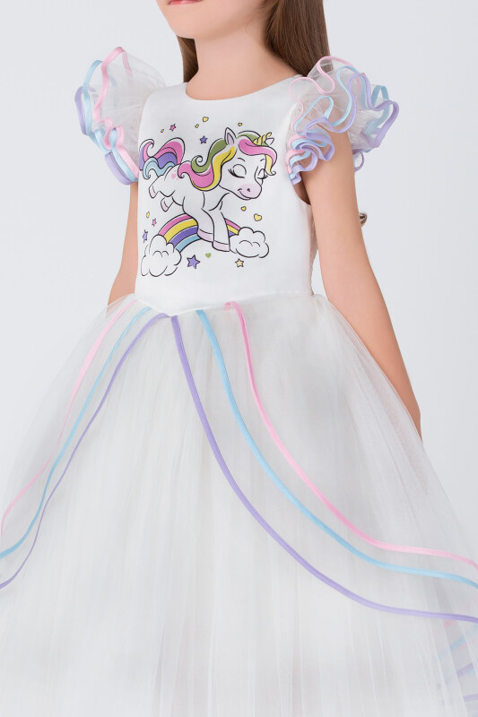 Colourful Unicorn Girls Dress 3-7 AGE 35051PR - Clothes (1)