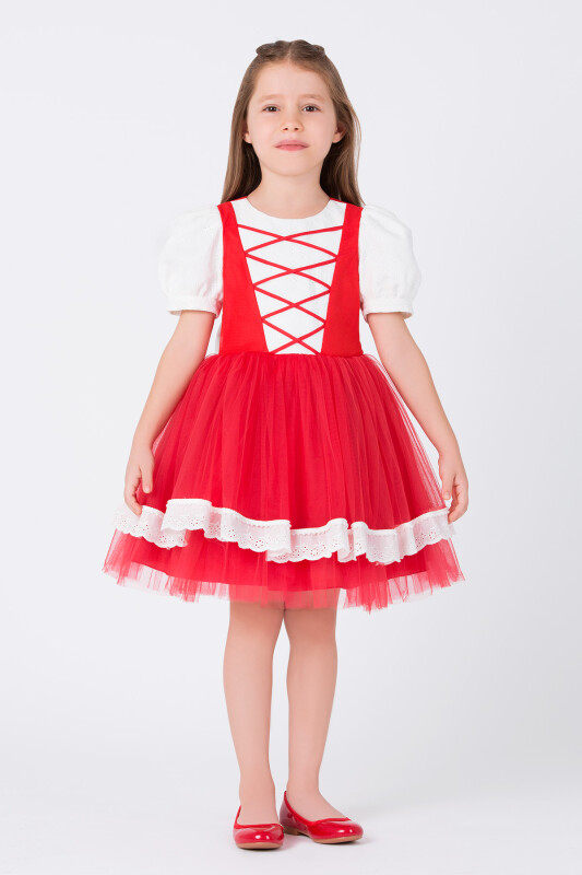 Red Hooded Cape Girls Costume 3-7 AGE 35025PR - Clothes (1)