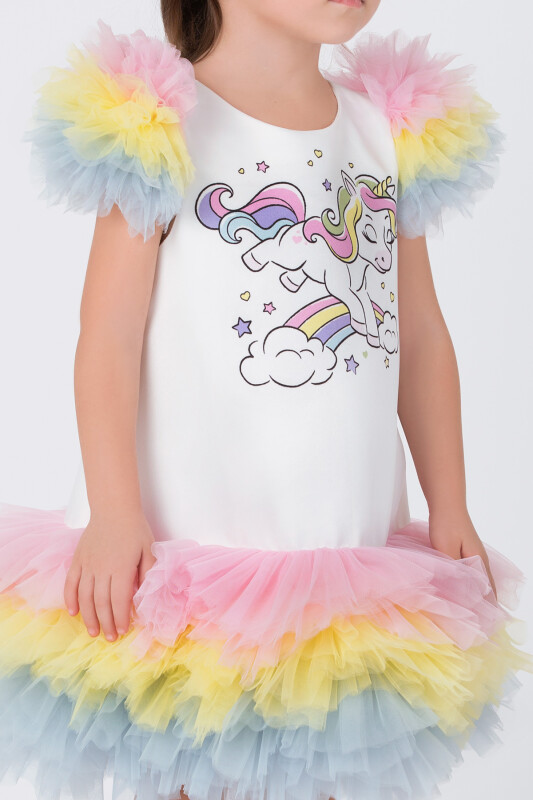Ecru Girls Unicorn Party Dress 6-24 MONTH 35039PR - Clothes (1)