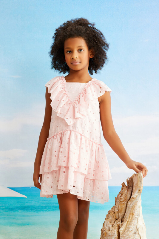 Powder Girl Frilly Brode Dress 4-8 AGE 324703CA - Clothes (1)