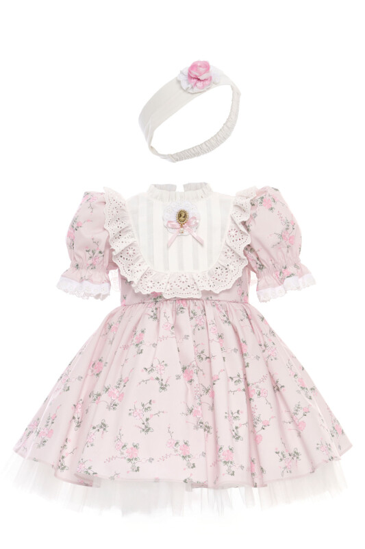 Powder Baby Girl Vintage Floral Dress with Cameo Brooch & Headband 6-24 MONTH 36358PR - Clothes (1)