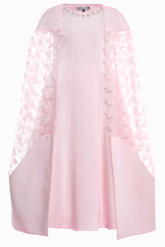 Powder Girls Cape Dress with 3D Butterfly Appliqué 3-7 AGE 36387PR - Clothes (1)