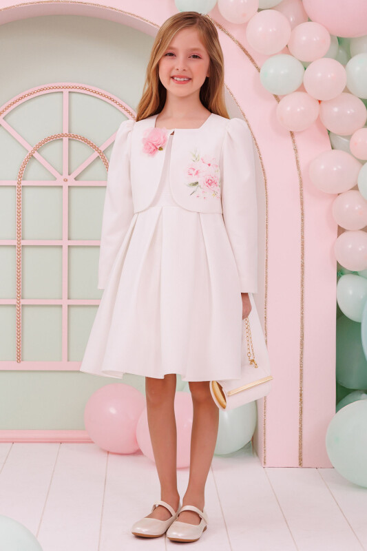 Ecru 3-Piece Elegant Girls Set 3-7 AGE 35360PR 