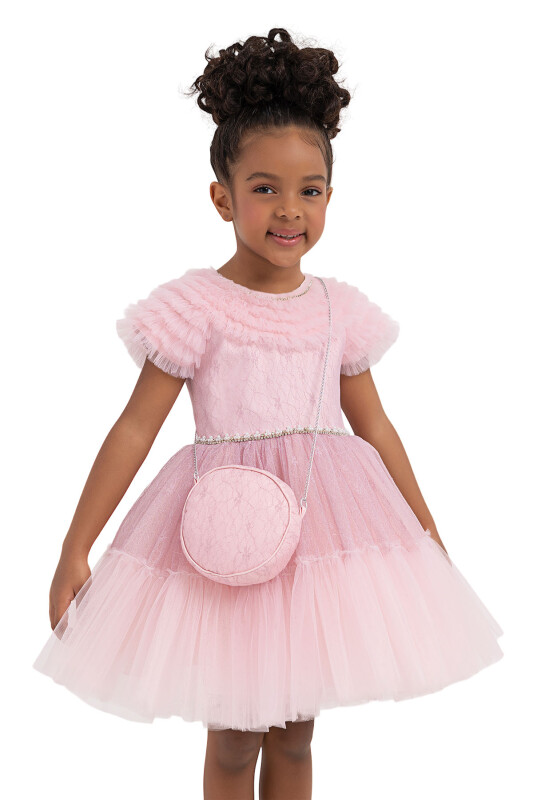 Powder Ruffled Dress for Girls 2-6 AGE 33325PR - Clothes (1)