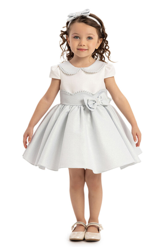 Blue Baby Girl Dress with Matching Hair Accessory 6-24 MONTH 35305PR 