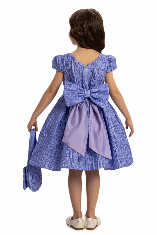 Purple Textured Dress with Matching Bag 3-7 AGE 35443PR - Clothes (1)