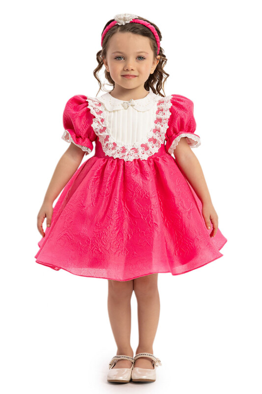 Fuchsia Baby Girl Dress with Hair Accessory 6-24 MONTH 35359PR - Clothes (1)