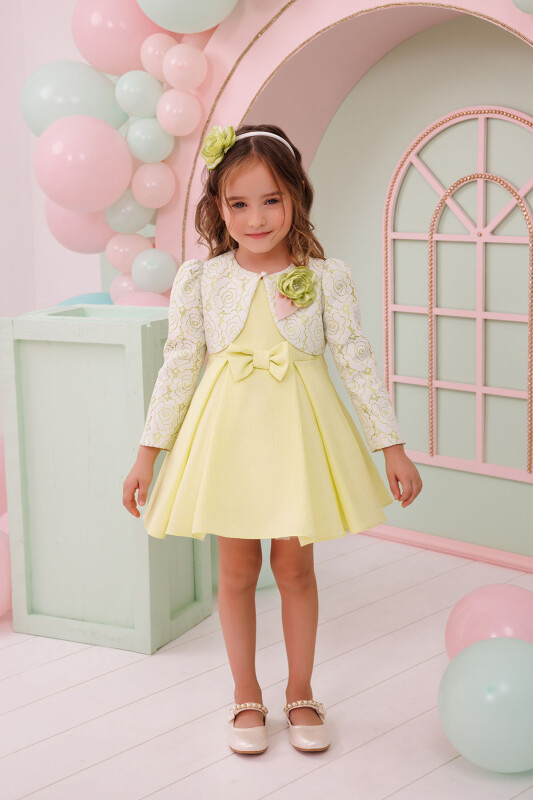 Green Baby Dress with Lace Bolero and Hair Accessory 6-24 MONTH 35332PR - Clothes (1)