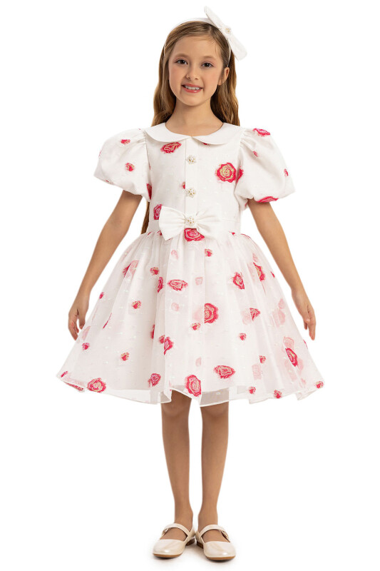 Fuchsia Dress with Hair Accessory 3-7 AGE 35239PR 