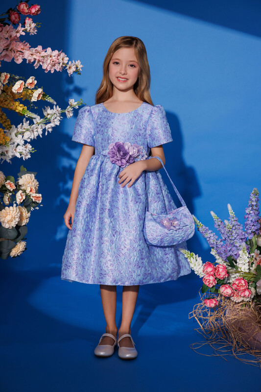 Lilac Dress with Matching Bag 3-7 AGE 35344PR - Clothes (1)