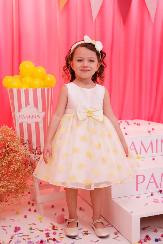 Yellow Baby Dress with Matching Hair Bow 6-24 MONTH 35245PR - Clothes (1)