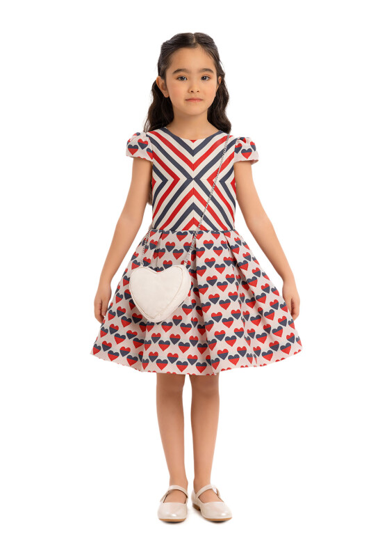Navy Girls Heart-Patterned Dress 3-7 AGE 34170PR 