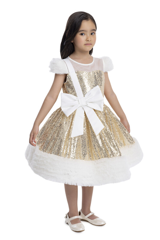 Gold Sequined Girl's Dress 3-7 AGE 34043PR - Clothes (1)