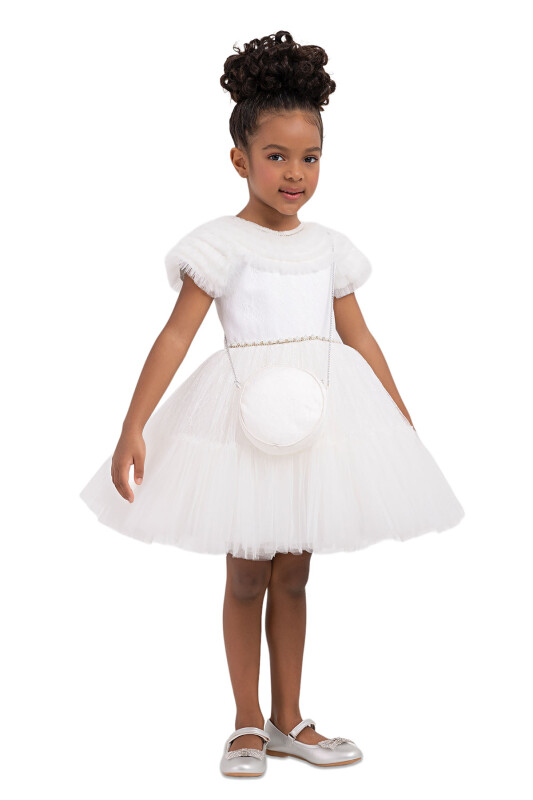 Ecru Ruffled Dress for Girls 2-6 AGE 33325PR - Clothes (1)