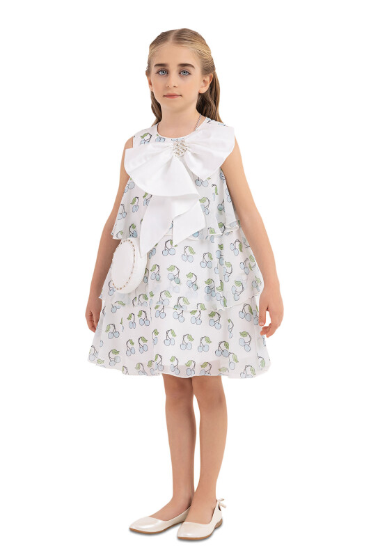 Blue Chiffon dress for girls 4-8 AGE 33244PR - Clothes (1)