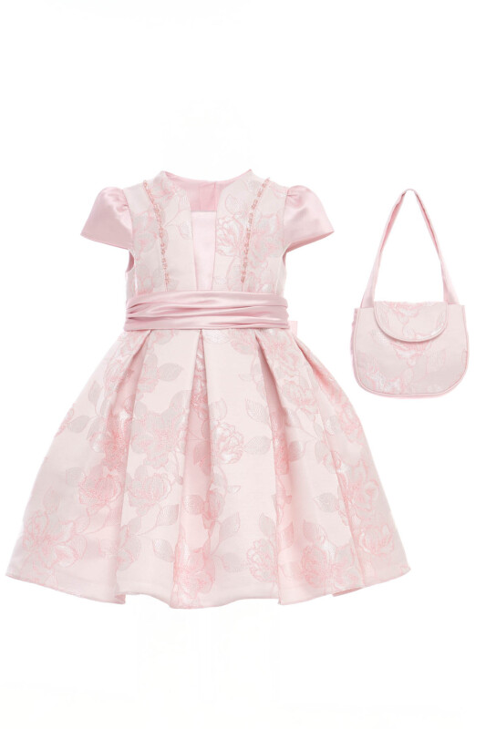 Powder Elegant Jacquard Dress with Matching Purse 3-7 AGE 36413PR - Clothes (1)
