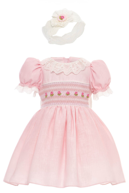 Powder Classic Hand-Smocked Baby Dress with Floral Embroidery & Headband 6-24 MONTH 36366PR - Clothes (1)