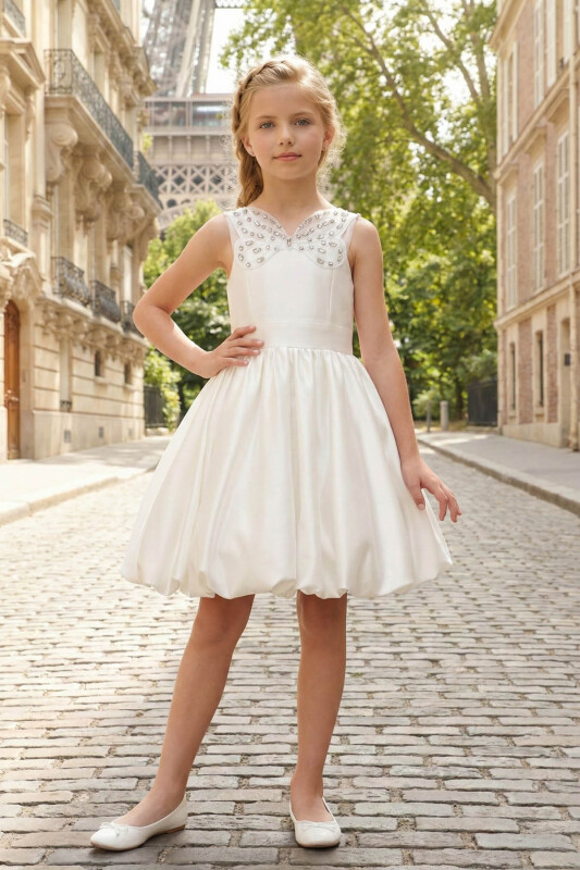 Ecru Girl Elegant Dress 8-15 AGE 36050PR 