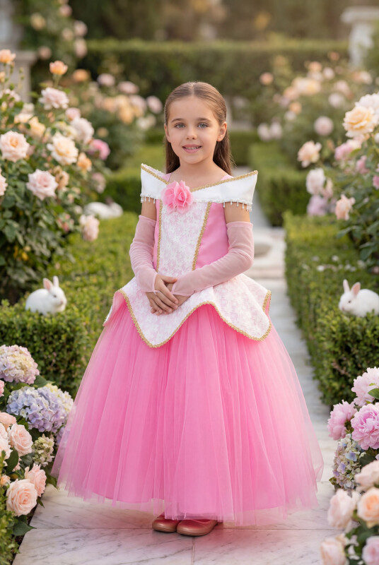 Colourful Girls Princess Neckline Pink Dress 3-7 AGE 35086PR - Clothes