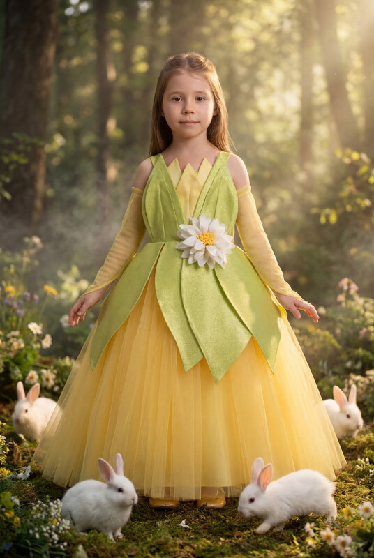 Green Girls Tutu Dress 3-7 AGE 35087PR - Clothes