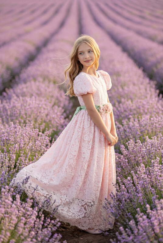 Powder Girls Long Lace Dress 8-14 AGE 35244PR - Clothes