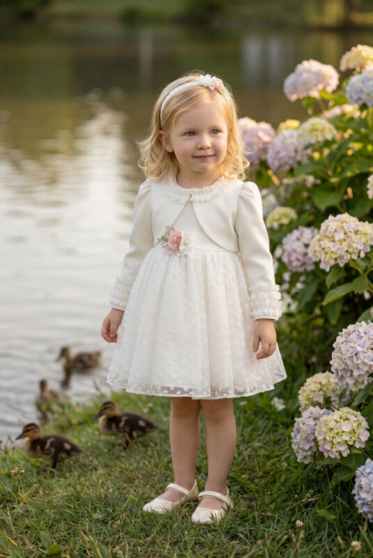 Ecru Baby Girl Dress Set 6-24 MONTH 35326PR 