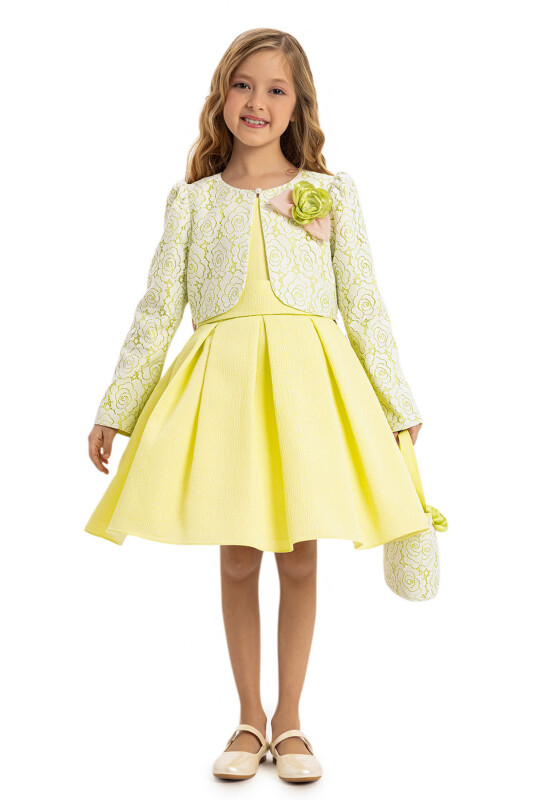 Green Dress with Lace Bolero and Matching Bag 3-7 AGE 35330PR - Clothes (1)