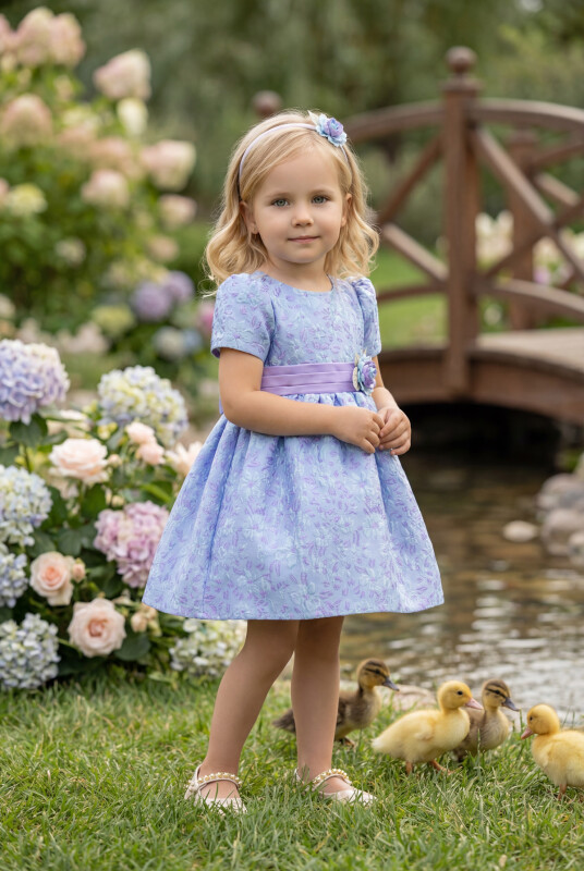 Lilac Baby Dress with Hair Accessory 6-24 MONTH 35345PR - Clothes