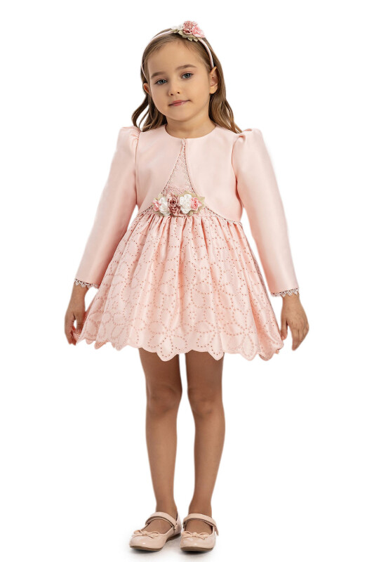 Powder Baby Dress with Bolero and Hair Accessory 6-24 MONTH 35371PR - Clothes (1)