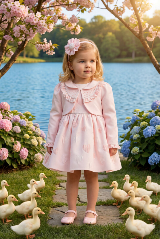 Powder Baby Dress Set with Hair Accessory 6-24 MONTH 35374PR 