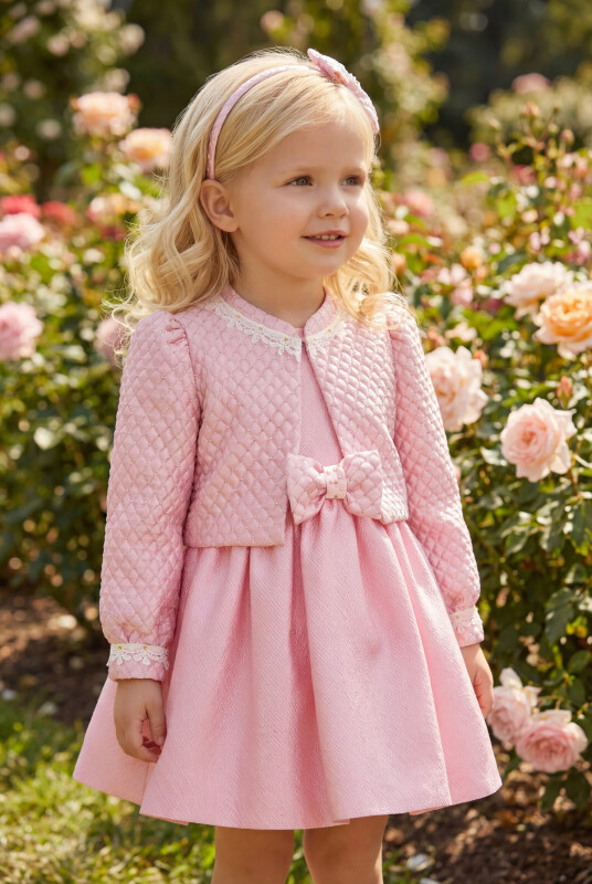 Pink Baby Dress with Jacket and Hair Accessory 6-24 MONTH 35399PR - Clothes