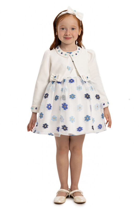 Blue Dress with Bolero and Hair Accessory 6-24 MONTH 35403PR - Clothes (1)