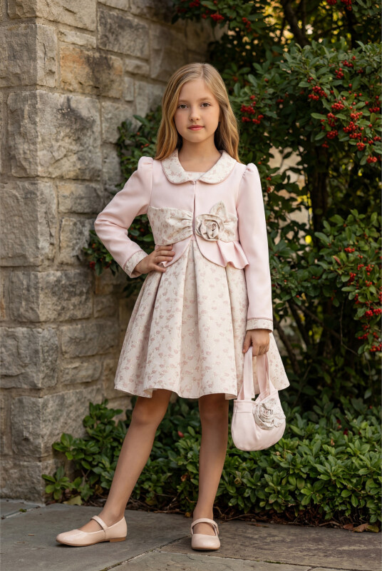 Powder Dress with Matching Bolero and Bag 3-7 AGE 35406PR - Clothes