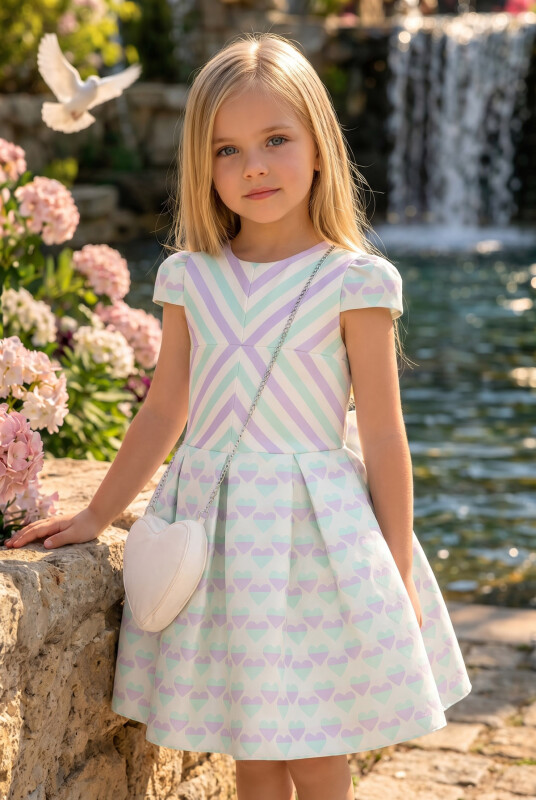 Mint Girls Heart-Patterned Dress 3-7 AGE 34170PR - Clothes