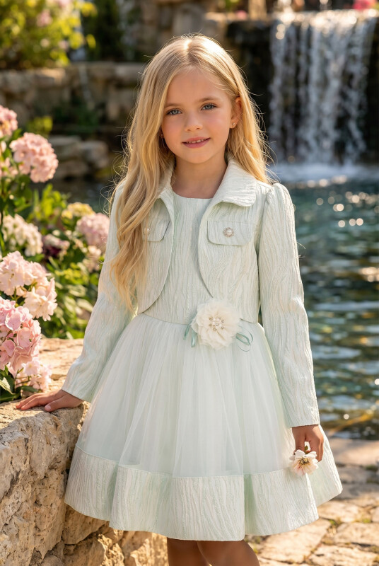 Mint Girls Set with Bolero 3-7 AGE 34241PR - Clothes