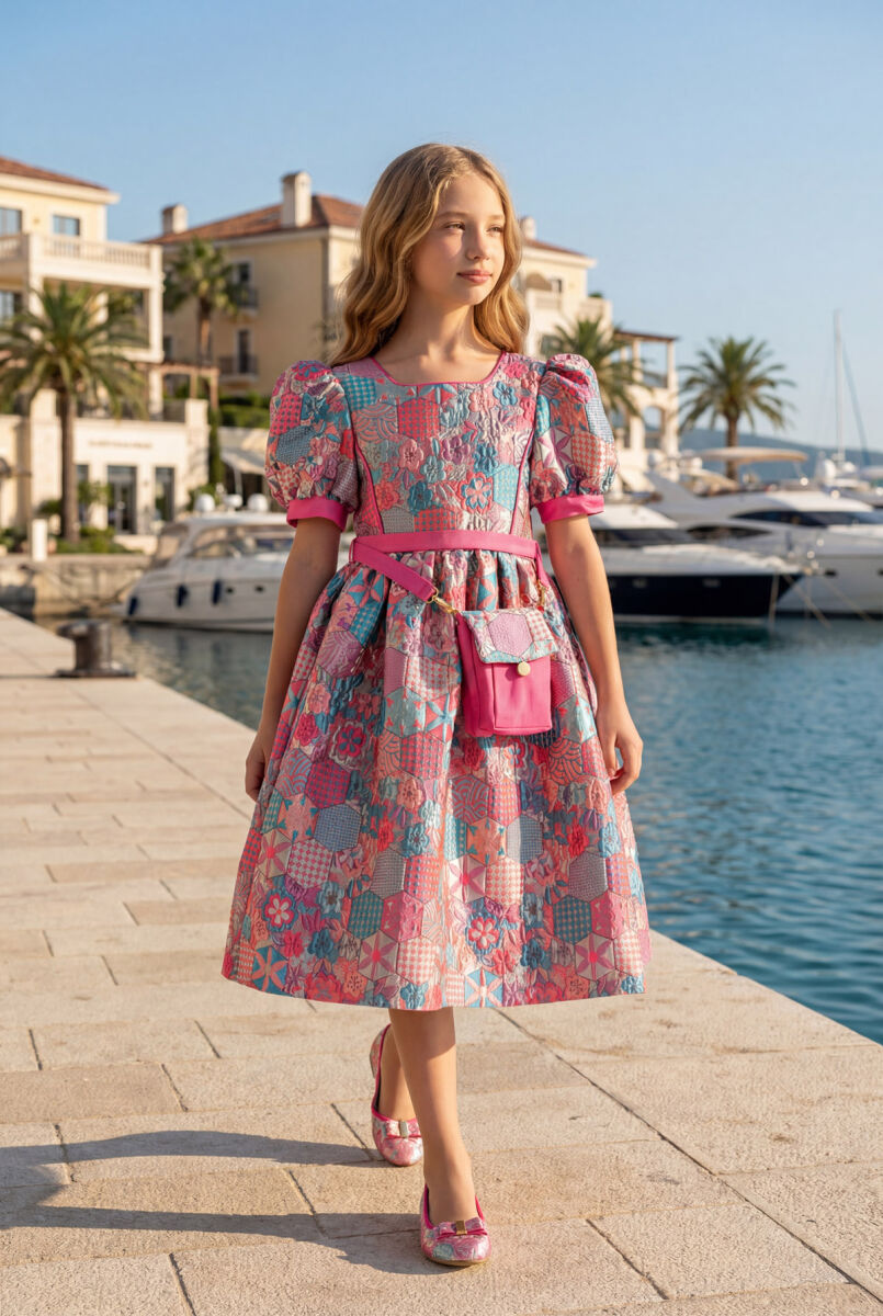 balloon sleeve jacquard elegant dress ecru product info and reviews Arianne Jacquard Balloon Sleeve Dress IZEL BOUTIQUE