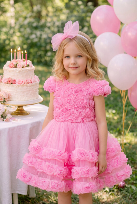 CandyPink Girls Rose-Patterned Dress 6-24 MONTH 34325PR - Clothes