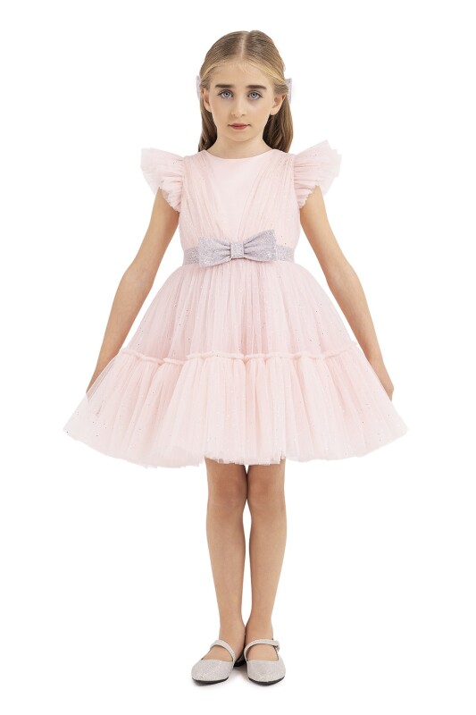 Powder Ruffled Dress for Girls 4-8 AGE 33196PR - Clothes (1)