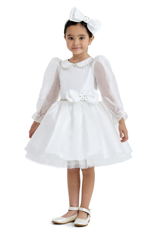 Ecru Baby Collared Dress 2-6 AGE 33071PR - Clothes (1)