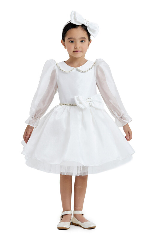 Ecru Baby Collared Dress 2-6 AGE 33071PR - Clothes